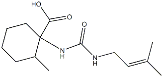 2-methyl-1-{[(3-methylbut-2-en-1-yl)carbamoyl]amino}cyclohexane-1-carboxylic acid 구조식 이미지