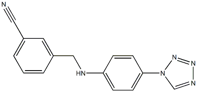 3-({[4-(1H-1,2,3,4-tetrazol-1-yl)phenyl]amino}methyl)benzonitrile 구조식 이미지