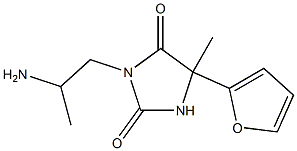 3-(2-aminopropyl)-5-(furan-2-yl)-5-methylimidazolidine-2,4-dione Structure