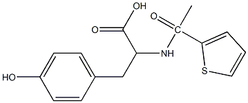 3-(4-hydroxyphenyl)-2-[1-(thiophen-2-yl)acetamido]propanoic acid 구조식 이미지
