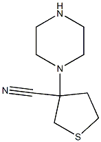 3-(piperazin-1-yl)thiolane-3-carbonitrile 구조식 이미지