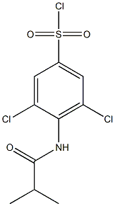 3,5-dichloro-4-(2-methylpropanamido)benzene-1-sulfonyl chloride 구조식 이미지