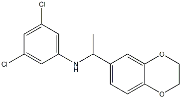 3,5-dichloro-N-[1-(2,3-dihydro-1,4-benzodioxin-6-yl)ethyl]aniline 구조식 이미지