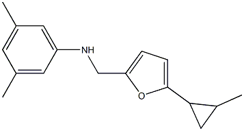 3,5-dimethyl-N-{[5-(2-methylcyclopropyl)furan-2-yl]methyl}aniline Structure