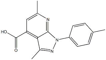 3,6-dimethyl-1-(4-methylphenyl)-1H-pyrazolo[3,4-b]pyridine-4-carboxylic acid Structure