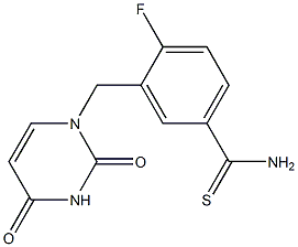 3-[(2,4-dioxo-1,2,3,4-tetrahydropyrimidin-1-yl)methyl]-4-fluorobenzene-1-carbothioamide Structure