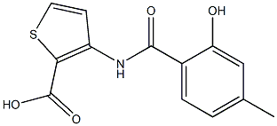 3-[(2-hydroxy-4-methylbenzene)amido]thiophene-2-carboxylic acid Structure