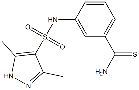 3-[(3,5-dimethyl-1H-pyrazole-4-)sulfonamido]benzene-1-carbothioamide 구조식 이미지