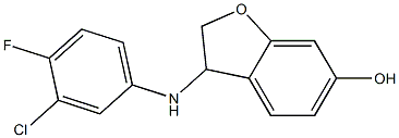 3-[(3-chloro-4-fluorophenyl)amino]-2,3-dihydro-1-benzofuran-6-ol 구조식 이미지