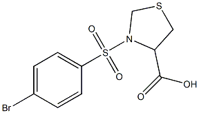 3-[(4-bromobenzene)sulfonyl]-1,3-thiazolidine-4-carboxylic acid 구조식 이미지