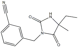 3-[(4-ethyl-4-methyl-2,5-dioxoimidazolidin-1-yl)methyl]benzonitrile 구조식 이미지