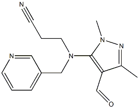 3-[(4-formyl-1,3-dimethyl-1H-pyrazol-5-yl)(pyridin-3-ylmethyl)amino]propanenitrile Structure