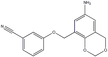 3-[(6-amino-2,4-dihydro-1,3-benzodioxin-8-yl)methoxy]benzonitrile 구조식 이미지