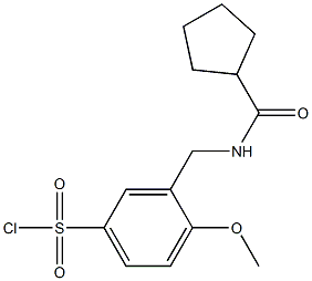 3-[(cyclopentylformamido)methyl]-4-methoxybenzene-1-sulfonyl chloride 구조식 이미지