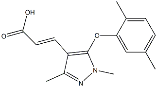 3-[5-(2,5-dimethylphenoxy)-1,3-dimethyl-1H-pyrazol-4-yl]prop-2-enoic acid 구조식 이미지