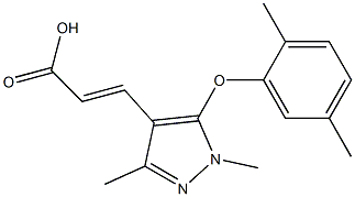 3-[5-(2,5-dimethylphenoxy)-1,3-dimethyl-1H-pyrazol-4-yl]prop-2-enoic acid Structure