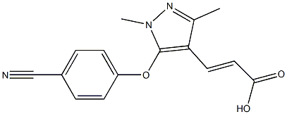 3-[5-(4-cyanophenoxy)-1,3-dimethyl-1H-pyrazol-4-yl]prop-2-enoic acid 구조식 이미지