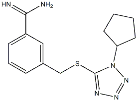 3-{[(1-cyclopentyl-1H-1,2,3,4-tetrazol-5-yl)sulfanyl]methyl}benzene-1-carboximidamide 구조식 이미지