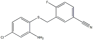3-{[(2-amino-4-chlorophenyl)sulfanyl]methyl}-4-fluorobenzonitrile 구조식 이미지