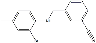 3-{[(2-bromo-4-methylphenyl)amino]methyl}benzonitrile 구조식 이미지