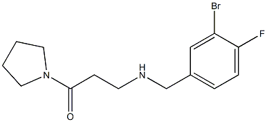 3-{[(3-bromo-4-fluorophenyl)methyl]amino}-1-(pyrrolidin-1-yl)propan-1-one Structure