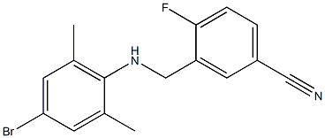 3-{[(4-bromo-2,6-dimethylphenyl)amino]methyl}-4-fluorobenzonitrile Structure
