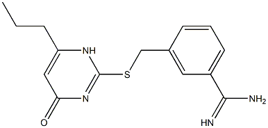 3-{[(4-oxo-6-propyl-1,4-dihydropyrimidin-2-yl)sulfanyl]methyl}benzene-1-carboximidamide 구조식 이미지