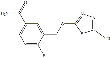 3-{[(5-amino-1,3,4-thiadiazol-2-yl)sulfanyl]methyl}-4-fluorobenzamide 구조식 이미지