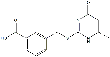 3-{[(6-methyl-4-oxo-1,4-dihydropyrimidin-2-yl)thio]methyl}benzoic acid Structure