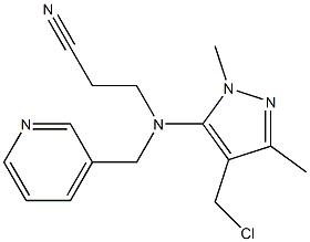 3-{[4-(chloromethyl)-1,3-dimethyl-1H-pyrazol-5-yl](pyridin-3-ylmethyl)amino}propanenitrile Structure
