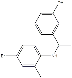 3-{1-[(4-bromo-2-methylphenyl)amino]ethyl}phenol Structure