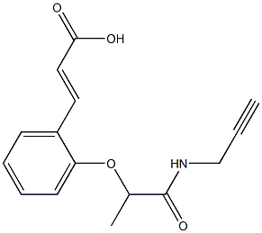 3-{2-[1-(prop-2-yn-1-ylcarbamoyl)ethoxy]phenyl}prop-2-enoic acid Structure