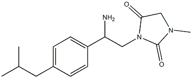 3-{2-amino-2-[4-(2-methylpropyl)phenyl]ethyl}-1-methylimidazolidine-2,4-dione Structure