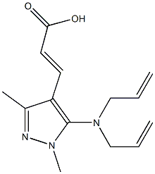 3-{5-[bis(prop-2-en-1-yl)amino]-1,3-dimethyl-1H-pyrazol-4-yl}prop-2-enoic acid 구조식 이미지