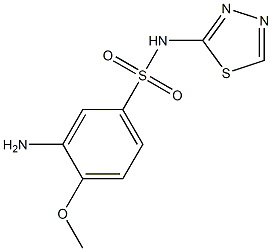 3-amino-4-methoxy-N-(1,3,4-thiadiazol-2-yl)benzene-1-sulfonamide 구조식 이미지