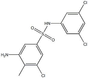 3-amino-5-chloro-N-(3,5-dichlorophenyl)-4-methylbenzene-1-sulfonamide 구조식 이미지