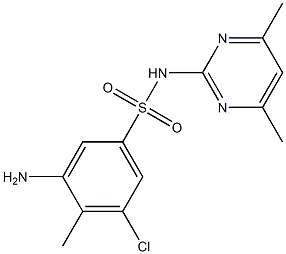 3-amino-5-chloro-N-(4,6-dimethylpyrimidin-2-yl)-4-methylbenzene-1-sulfonamide 구조식 이미지