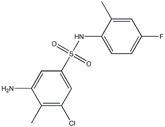 3-amino-5-chloro-N-(4-fluoro-2-methylphenyl)-4-methylbenzene-1-sulfonamide 구조식 이미지