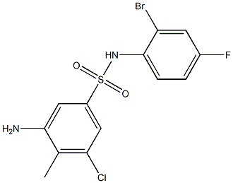 3-amino-N-(2-bromo-4-fluorophenyl)-5-chloro-4-methylbenzene-1-sulfonamide Structure