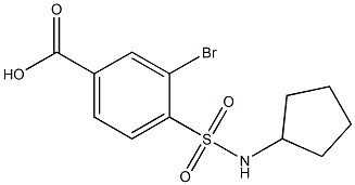 3-bromo-4-(cyclopentylsulfamoyl)benzoic acid 구조식 이미지