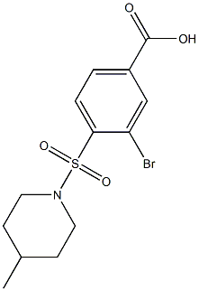 3-bromo-4-[(4-methylpiperidine-1-)sulfonyl]benzoic acid Structure