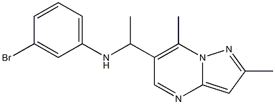 3-bromo-N-(1-{2,7-dimethylpyrazolo[1,5-a]pyrimidin-6-yl}ethyl)aniline Structure