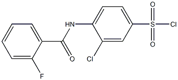 3-chloro-4-[(2-fluorobenzene)amido]benzene-1-sulfonyl chloride Structure