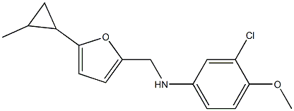 3-chloro-4-methoxy-N-{[5-(2-methylcyclopropyl)furan-2-yl]methyl}aniline 구조식 이미지