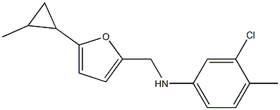 3-chloro-4-methyl-N-{[5-(2-methylcyclopropyl)furan-2-yl]methyl}aniline Structure