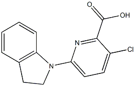 3-chloro-6-(2,3-dihydro-1H-indol-1-yl)pyridine-2-carboxylic acid 구조식 이미지