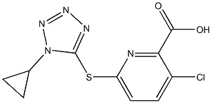 3-chloro-6-[(1-cyclopropyl-1H-1,2,3,4-tetrazol-5-yl)sulfanyl]pyridine-2-carboxylic acid 구조식 이미지