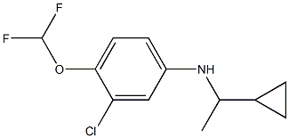 3-chloro-N-(1-cyclopropylethyl)-4-(difluoromethoxy)aniline Structure