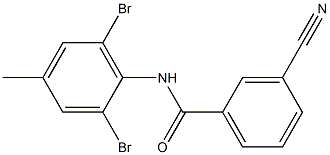 3-cyano-N-(2,6-dibromo-4-methylphenyl)benzamide Structure