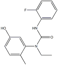 3-ethyl-1-(2-fluorophenyl)-3-(5-hydroxy-2-methylphenyl)urea 구조식 이미지